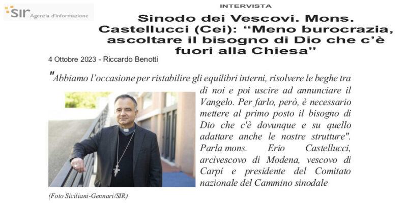 Insieme  Nella Chiesa c'è posto per tutti. Intervista con Mons